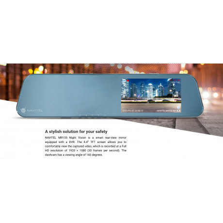 Navitel MR155 NV Καθρέπτης με Κάμερα DVR Αυτοκινήτου 1080P με Οθόνη 4.4" με Κλιπ